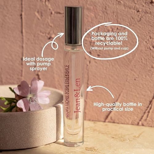 Jean & Len Scent Experience Peony & Lychee, Eau de Toilette with peony & lychee fragrance, practical mini perfume, ideal for on the go, minimalistic glass bottle, 0.34 Fl. Oz. thumbnail 3