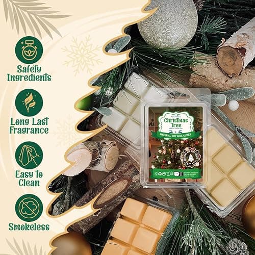 Christmas Wax Melts Wax Cubes, SNOWSEN Strong Winter Fragrance Soy Wax Cubes for Wax Warmer,Scented Wax Melts Gift Set, Apple Cinnamon, Gingerbread, Christmas Pudding and More, Wax Melts Tarts -8 Pack thumbnail 3