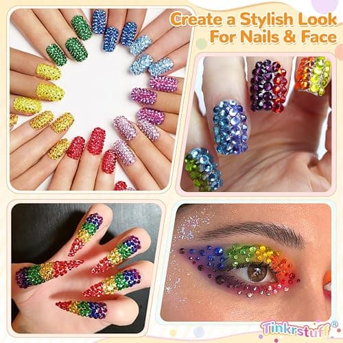 TINKRSTUFF 50000Pcs 60 Colors Jelly Rhinestones Bedazzling Kit | All-in-One Bedazzler Kit, Multicolors Gems, 4Pcs B7000 Jewelry Glue, Diamond Art Tools, for Shoes Books Crafts Nail Art thumbnail 7