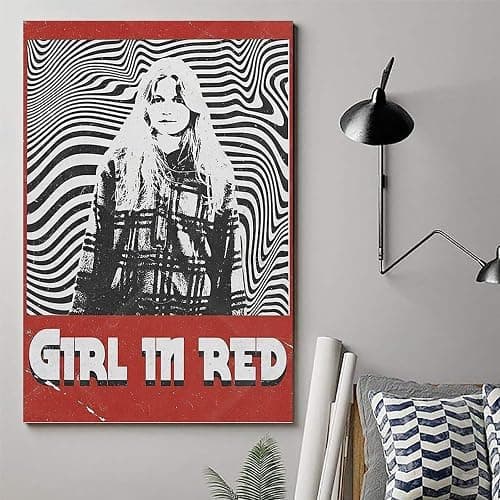 hoxaooi Girl In Red Poster Jahrgang Poster Für Zimmer, Ästhetische Leinwand-Wandkunst, Schlafzimmer-Dekor Poster 12x18inch(30x45cm) thumbnail 6