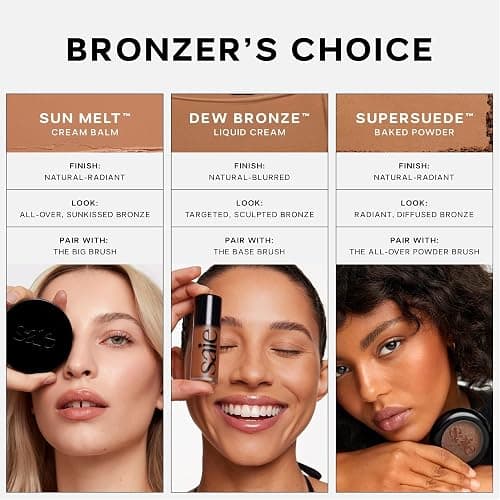 Saie Dew Bronze - Hydrating Liquid Bronzer Stick For a Sun Kissed Glow - Liquid Contour Stick Infused with Nourishing Skin Care Ingredients - Sculpted Face Makeup Essential - Salt (0.4 oz) thumbnail 7