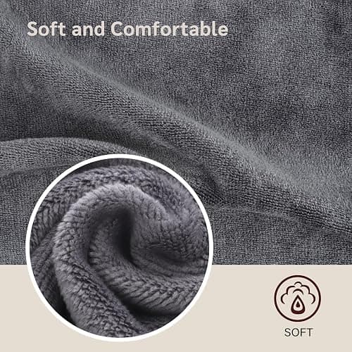 Nugilla Makeup Remover Cloth 12 x 12 Inch, Reusable Makeup Remover Towels for Washing Face, 6 Pack Washable Microfiber Face Cloth Fast Drying Washcloth, Grey thumbnail 3