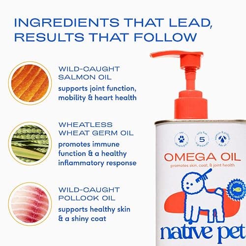 Native Pet Omega 3 Fish Oil for Dogs & Cats - Promotes Healthy Skin, Shiny Coat, & Strong Joints - Made with Wild Alaskan Salmon Oil for Dogs – Tasty, Fast-Absorbing Omega 3 6 9 Liquid Supplement- 8oz thumbnail 6