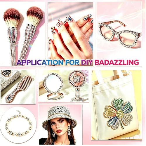 79000Pcs 56 Colors Rhinestones Bedazzling Kit, 3mm Flatback Resin Rhinestones with 3Pcs B7000 Glue Tools All Stored in One Box, Bedazzler Kit with Rhinestones and Tools for DIY Arts Crafts Gifts thumbnail 5