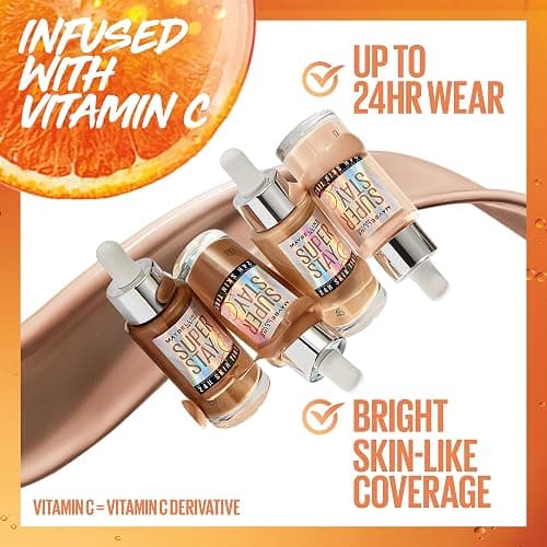 Maybelline Super Stay Up to 24HR Skin Tint, Radiant Light-to-Medium Coverage Foundation, Makeup Infused With Vitamin C, 118, 1 Count thumbnail 3