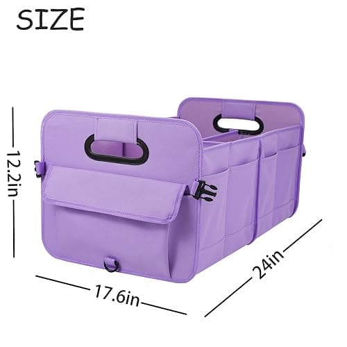 AOKJOY Car Trunk Organizer, Purple, Unisex, Foldable, Non-slip, Adjustable Straps, Multiple Compartments, 600D Oxford Cloth Material thumbnail 3