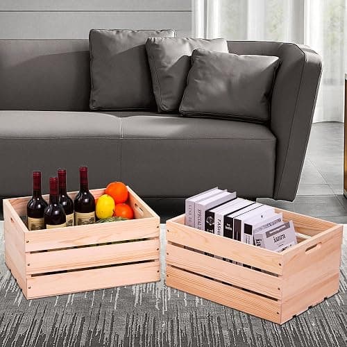 Extra Large Pine Wood Crates For Storage, Vinyl Records Storage Crates,The Storage Crates Are Made Of Pure Natural Solid Wood,Exuding Natural Pine Flavor,Unfinished Wooden Crates For Display . (1) thumbnail 7