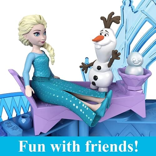 Mattel Disney Frozen Toys, Elsa Stackable Castle Doll House Playset with Small Doll and 8 Pieces, Inspired by the Disney Frozen Movies, Kids Travel Toys and Gifts, JDP23 thumbnail 5
