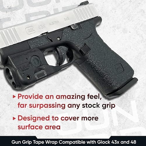 Handleitgrips Handgun Grip Tape Compatible with Glock 43x and Glock 48 - Rubber Pistol Grip Wrap Tape, Easy Install Accessories, Veteran Owned, Made in The USA - Black thumbnail 6