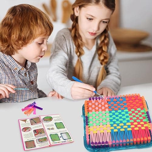 IQKidz Weaving Loom Kit Toys, DIY Arts and Crafts for Kids and Adults, Ideal Gifts for Girls Ages 5 6 7 8-12 13, Easy Potholder Loom Knitting Activity for Beginners, 224 Craft Loops thumbnail 3