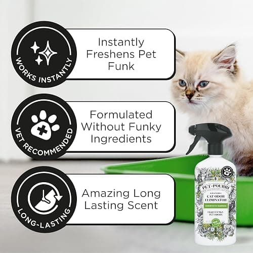 Pet-Pourri Smell Ya Litter Cat Litter Deodorizer Spray, Purrfectly Bamboo 3.4 Fl Oz, Up to 170 Uses, Pet Odor Remover with Essential Oils for Air, Carpet, Urine, Vet Recommended, Bergamot Bamboo Scent thumbnail 3