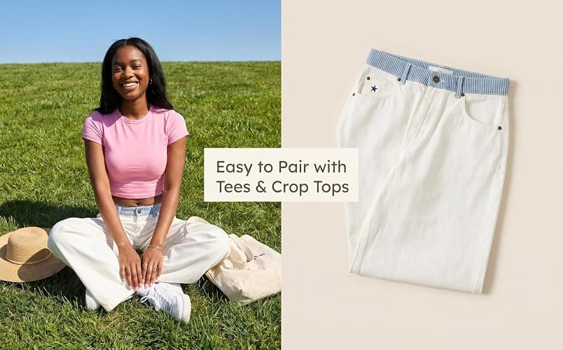 YEMORCH Women's Adjustable Waist Wide Leg Jeans Casual Mid High Waisted Baggy Straight Leg Denim Pants thumbnail 2