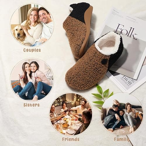 ERGOfoot Orthopedic Slippers with Arch Support for Women and Men – Fuzzy House Shoes for Plantar Fasciitis Relief, Closed Back, Soft Plush Sherpa Fleece Lining Moccasin thumbnail 4