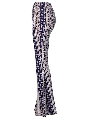 SSOULM Women's Stretchy Wide Leg High Waist Bell Bottom Flare Pants with Plus Size thumbnail 4