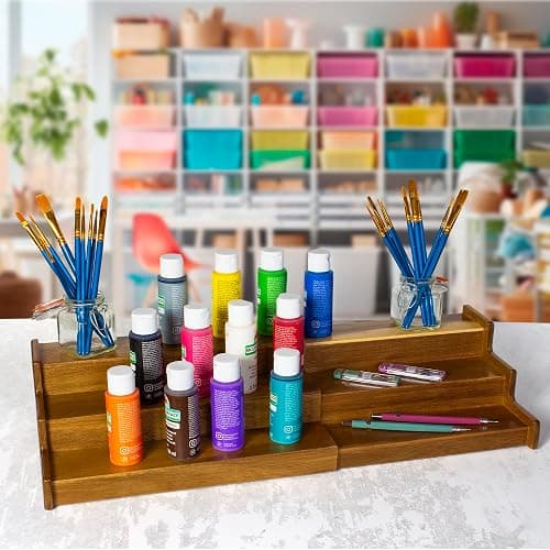 TB Home Acacia Wood 3 Tiered Spice Rack, 3 Tier Spice Organizer for Cabinet or Kitchen thumbnail 4