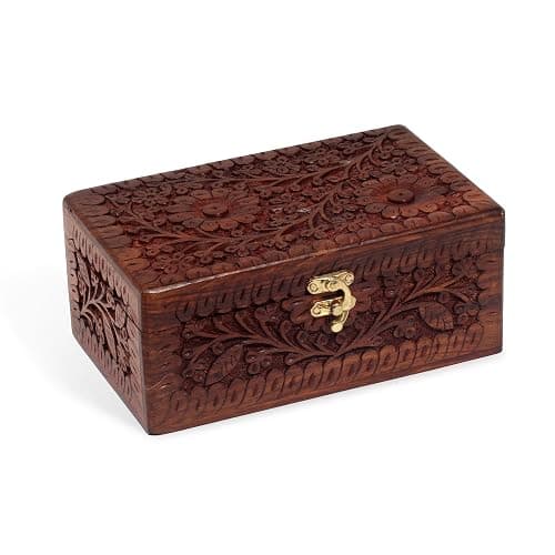 ARTISENIA Christmas Gifts Handmade Rosewood Jewelry Box Chest Organizer Tarot Card Decks Box Unique Gift Ideas for Men Women | Wooden Jewellery Storage Box Vintage Box Multipurpose Organizer Chest - Image 1