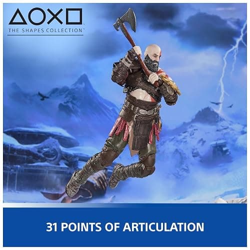PlayStation God of War Ragnarök, 6” Kratos Action Figure with 5 Accessories, The Shapes Collection, for PS5 Fans & Collectors Ages 17+ thumbnail 3