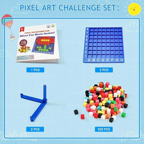 Pixel Craft Art STEM Toys, Brain Teaser Games, Kindergarten Game, Back to School, Encourages Hands-on STEM-Based Play Craft Gifts for Age 5+, Boys & Girls Sensory - Montessori – Autism thumbnail 4