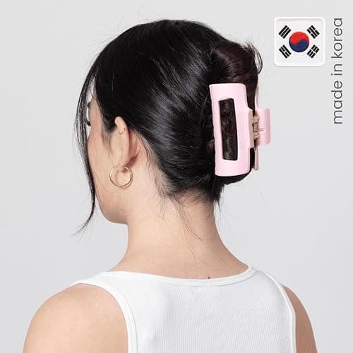 The Original Mello Hair Claw Clip Squishy Claw Clip Made in Korea Patent Pending 30021976 (Purple, Pink, Green, 3 Pack Medium) thumbnail 4