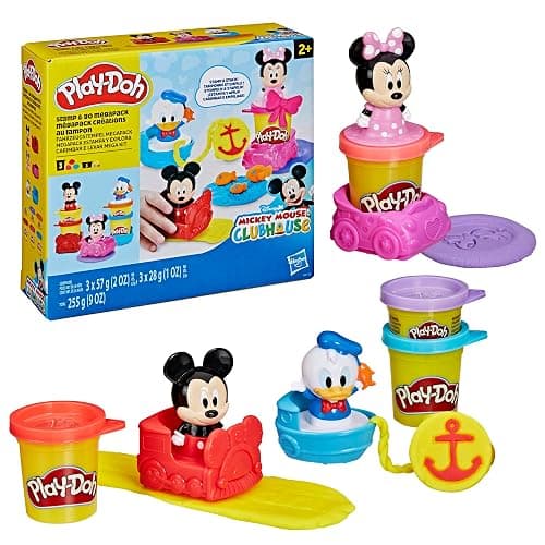 Play-Doh Disney Junior Mickey Mouse Clubhouse, Stamp & Go Megapack with Mickey, Minnie & Donald, Arts & Crafts Preschool Toys for Kids 2+ - Image 1
