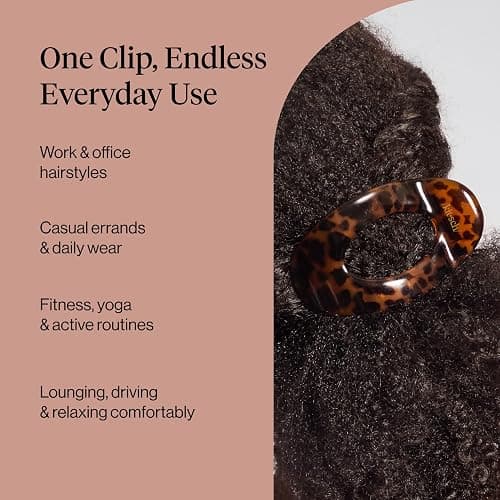 Kitsch Large Flat Claw Clip for Women - Tortoise, 1pc | Durable & Strong Hold Flat Hair Clips For Styling, Half Updo | Non-Slip for Secure, Comfortable Wear, For All Hair Types thumbnail 6