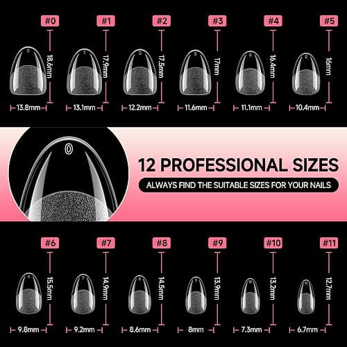 UNA GELLA Extra Short Almond Nail Tips 12 Sizes Short Almond Gel Nail Tips 120Pcs Soft Gel Clear Full Cover Nails Tips Acrylic False Nails Press On Nails for Extensions DIY Salon thumbnail 8