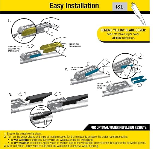 Rain-X 810161 Latitude 2-In-1 Water Repellent Wiper Blades, 26" and 18" Windshield Wipers (Pack Of 2), Automotive Replacement Windshield Wiper Blades With Patented Rain-X Water Repellency Formula thumbnail 6