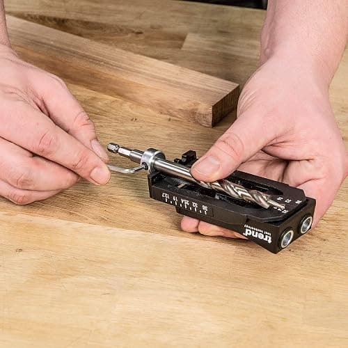 Trend Twin Pocket Hole Jig with HSS Drill Bit & Depth Setting Collar, Square Drive Bit & Pocket Hole Screws Selection, PH/JIG/C thumbnail 7