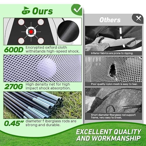 Zensouds Golf Net, 10x7FT with Golf Practice Mat, Hitting Aid Nets for Backyard Driving Chipping Training Swing with Targets Outdoor or Indoor– Gifts for Men/Dad/Him thumbnail 4