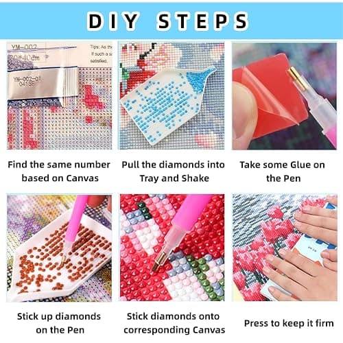 Diamond Art Kits for Adults, Giraffes and Flowers 5D Diamond Painting Kits Dots for Adults,5D DIY Paint by Diamonds,Full Drill Round Diamond Dot Gem Art Painting for Home Art Decor, 11.81X15.74 inch thumbnail 6