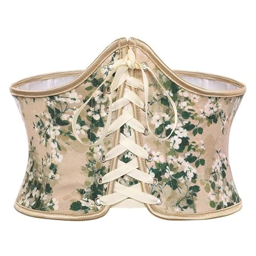 Scarlet Darkness Corset Belt for Women Renaissance Lace up Floral Corsets | Fishbone Support, Underbust Wide Waist Belt, Ren Faire Accessories - Image 1