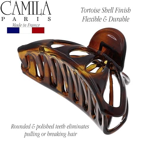 Camila Paris NV109 2PK French Hair Clip for Women Thick Hair for Long Curly Wavy Hair, Girls Hair Claw Clips Fashion Styling Hair Accessories for Women, Strong Hold Grip, Made in France thumbnail 3