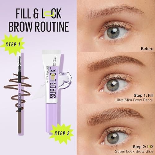 Maybelline Express Brow Ultra Slim Eyebrow Makeup, Brow Pencil with Precision Tip and Spoolie for Defined Eyebrows, Medium Brown, 1 Count thumbnail 3