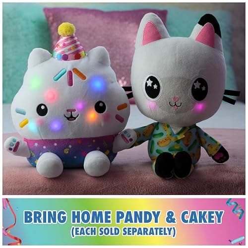 Gabby's Dollhouse Celebrations, Sprinkle Party Cakey Cat Plush, 10-Inch Interactive Stuffed Animal with Sounds, Kids Toys for Girls & Boys Ages 3+ thumbnail 7