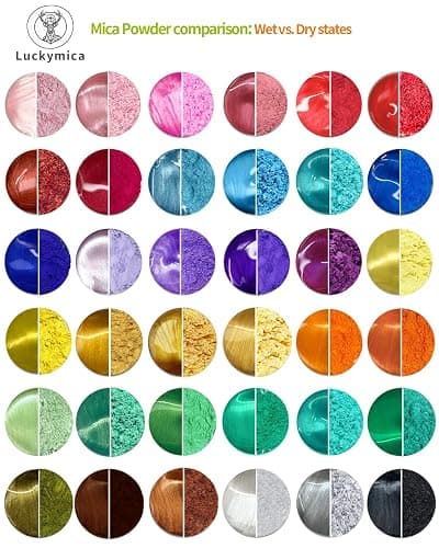 Luckymica Mica Powder, 36 Colors Pearlescent Pigment Powder for Epoxy Resin, 360g Pearl Pigment Set​​ for Soap Making, Bath Bomb, Candle Making, Art Crafts, Lip Gloss, Nail Polish, Dye thumbnail 2