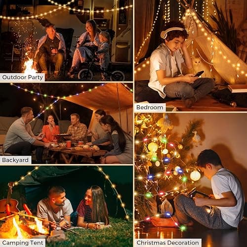 KUQIHUG Camping String Lights, 32.8FT Rechargeable Camping Lights with Quick Storage Reel, 8 Modes Waterproof Hanging LED Camping Lights for Tent, RV Awning, Patio and Outdoor Camping Gear Essentials thumbnail 6