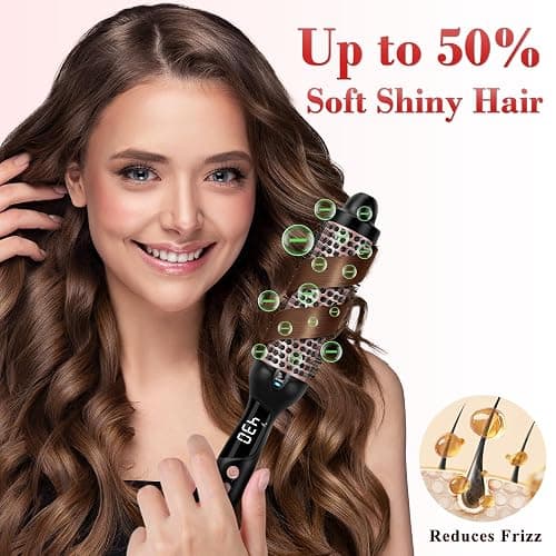 Ufree 1.5 in Ionic Thermal Round Brush for Blowout, 9 Heat Settings | 30s Fast Heat, 285–430°F, 360° Ionic Anti-Frizz, Ceramic-Coated Barrel, Dual Voltage, Travel Ready, Not for Wet Hair thumbnail 3