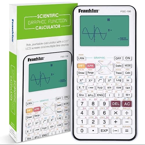 Franklin Scientific Graphing Calculator with 3 Operating Modes - Scientific Calculator Includes 20 Built-in graphs - Ideal for Beginner and Advanced Courses with Protective Cover - White thumbnail 2