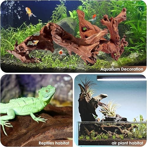 Jorewood Natural Aquarium Driftwood for Fish Tanks & Reptile Terrariums – Safe Fish Tank Decorations, Unique Twisted Branches 3-Piece 7-11 Inch Low Tannin, Easy to Sink thumbnail 4
