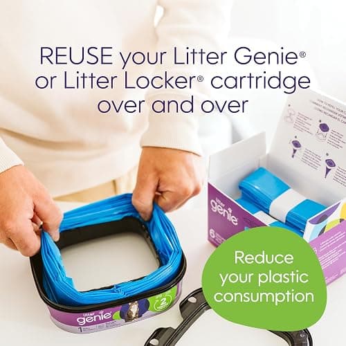 Litter Genie Refill Bags | Stand alone Genuine Film 6 pk | Compatible with Litter Genie Standard and Jumbo refills | Ultimate Odour Control Cat Litter Bags | Up to 12 months of supply for one cat thumbnail 7