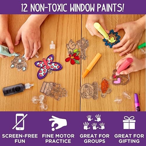 Made By Me Create Your Own Window Art, Paint Your Own Suncatchers, DIY Arts & Crafts Idea, Craft Kits for Kids, Crafts for Kids & Toddlers, Toddler Arts and Crafts thumbnail 6
