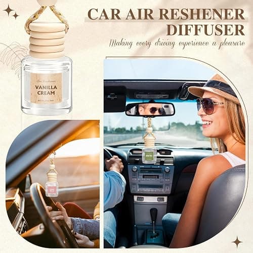 AROIC Car Air Freshener for Women, 6 Pack Air Freshener Diffuser, Hanging Air Fragrance Essential Oil Diffuser, Car Scents Accessories Cute Car Interior Decor Unisex (Light Fragrance) thumbnail 4