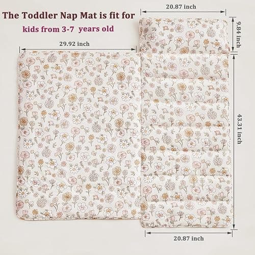 Toddler Nap Mat with Removable Pillow,Ultra Soft Slumber Bags for Girls,Kids Sleeping Bags with Roll Up Design, Perfect for Preschool,Daycare,Kindergarten thumbnail 6