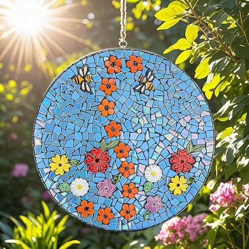 Youway Style Iridescent Glass Mosaic Tiles for Crafts Bulk,200g Broken Mosaic Glass Pieces for DIY Home Garden Art Projects, Handmade Crafts & Decor thumbnail 3