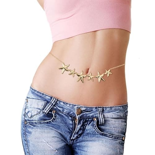 Body Chains for Women, Starfish Beach Waist Chains Adjustable Boho Bikini Belly Chain Trendy Bodies Chain Jewelry for Women thumbnail 7