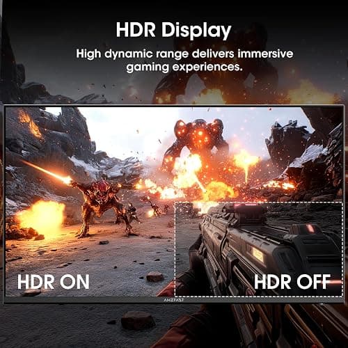 Amzfast 24 Inch Gaming Monitor 200Hz FHD 1080p Fast IPS Computer Monitor, 110% sRGB 1ms HDR Support Adaptive Sync, Eye Care VESA Mount HDMI 2.0 | Display Port 1.4 White Monitor, AMZG24X1W thumbnail 6