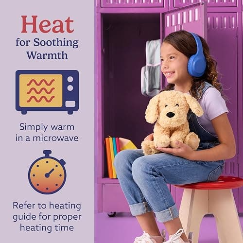 warmies Microwavable & Weighted Stuffed Animals, Golden Dog - Heated Stuffed Animal Plushie for Warmth & Comfort - Cute Soft Plush Toys for Boys, Girls, Babies & Toddlers thumbnail 4