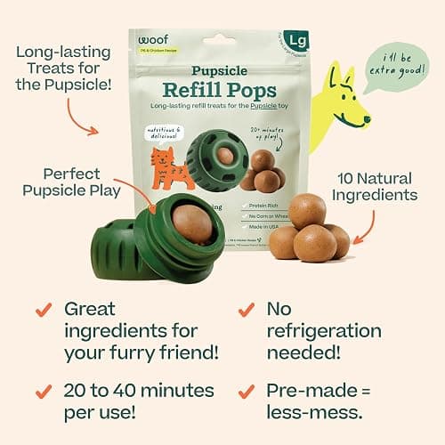 WOOF Pupsicle Chicken Refill Pops, Delicious Long Lasting Dog Treats, Wholesome Ingredients, Pre-Made Large Pupsicle Refills Pops- For Dogs 25 - 75 lbs - 7 count thumbnail 3