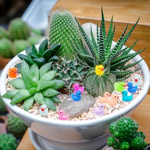 GOTFUN Mini Resin Ducks Figures, 120 Pcs Cute Tiny Little Ducks Ornaments Miniatures Toy Baby Bath for Fairy Garden Aquarium Dollhouse Landscape Decorations Mini Stuff Figures Home Decor (12 Colors) thumbnail 6