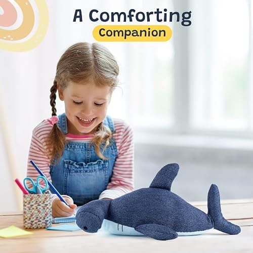 Weighted Hammerhead Shark Stuffed Animal – 3 lb, Soft and Fluffy Plush – 16 inch Cozy and Snuggly for Kids and Adults (Blue) thumbnail 2